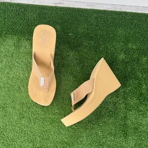 I.AM.GIA Tan Wedge Platform Sandals